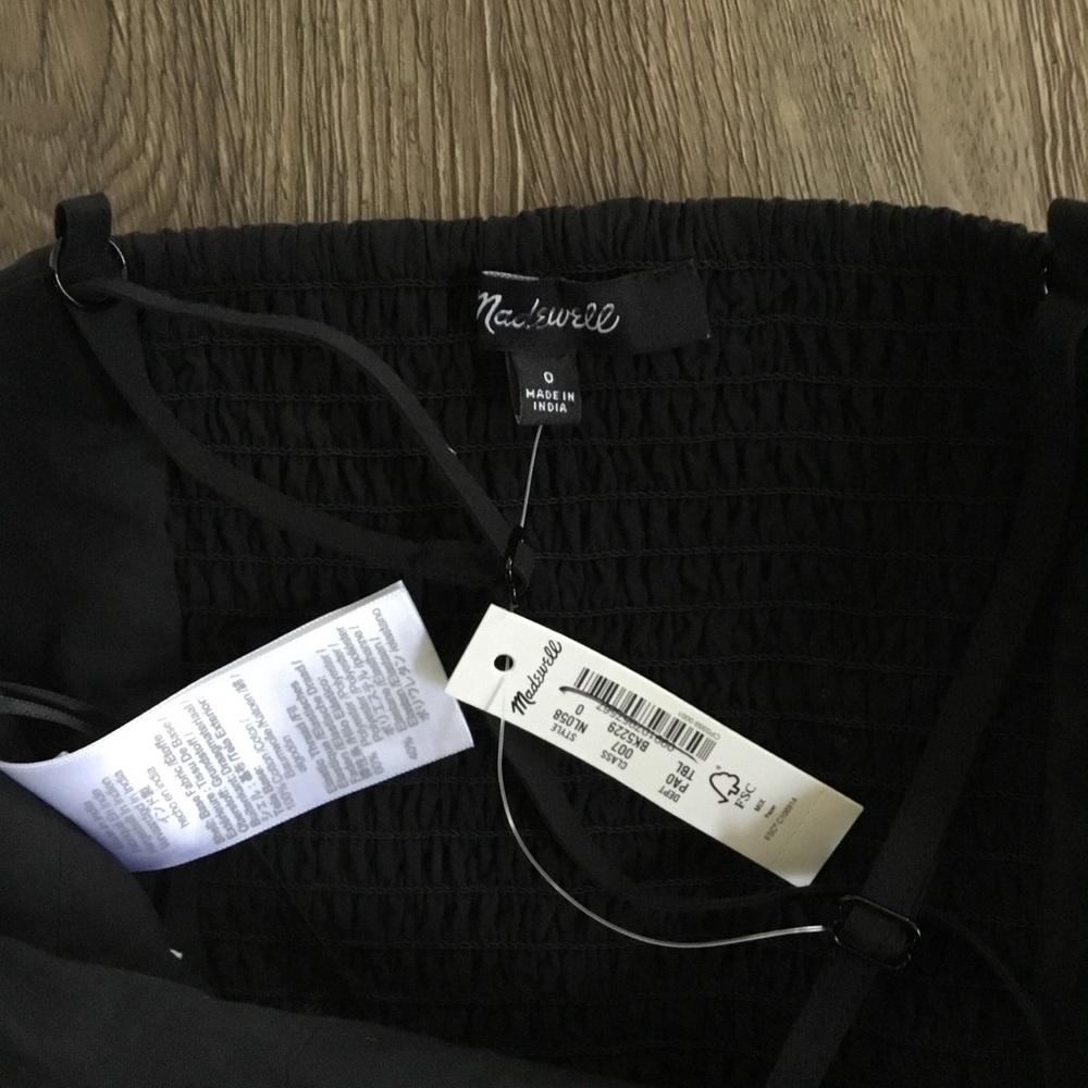 Madewell Poplin Crop Tube Top in Black - Picture 7 of 8